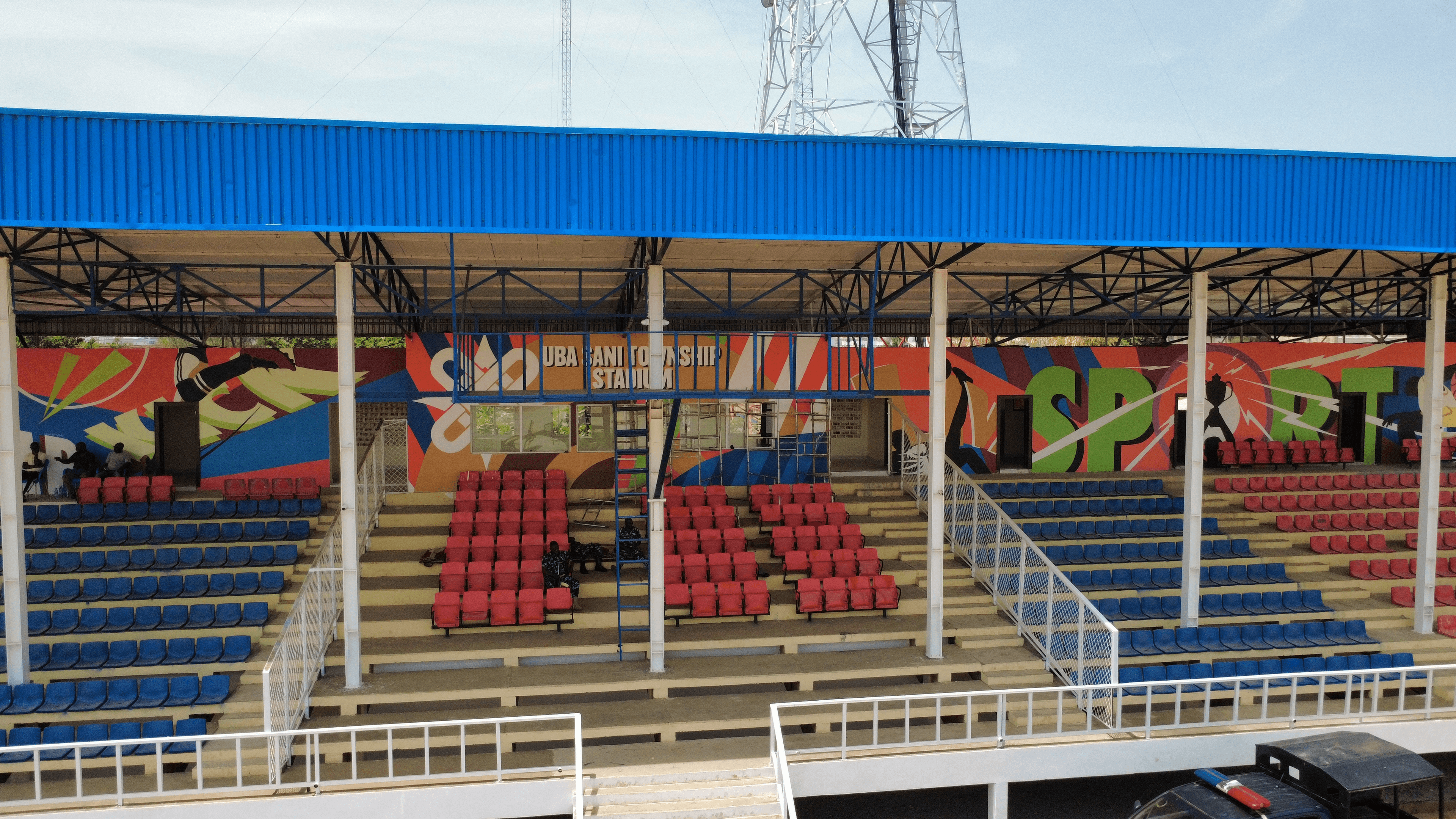 Stadium seating and pitch