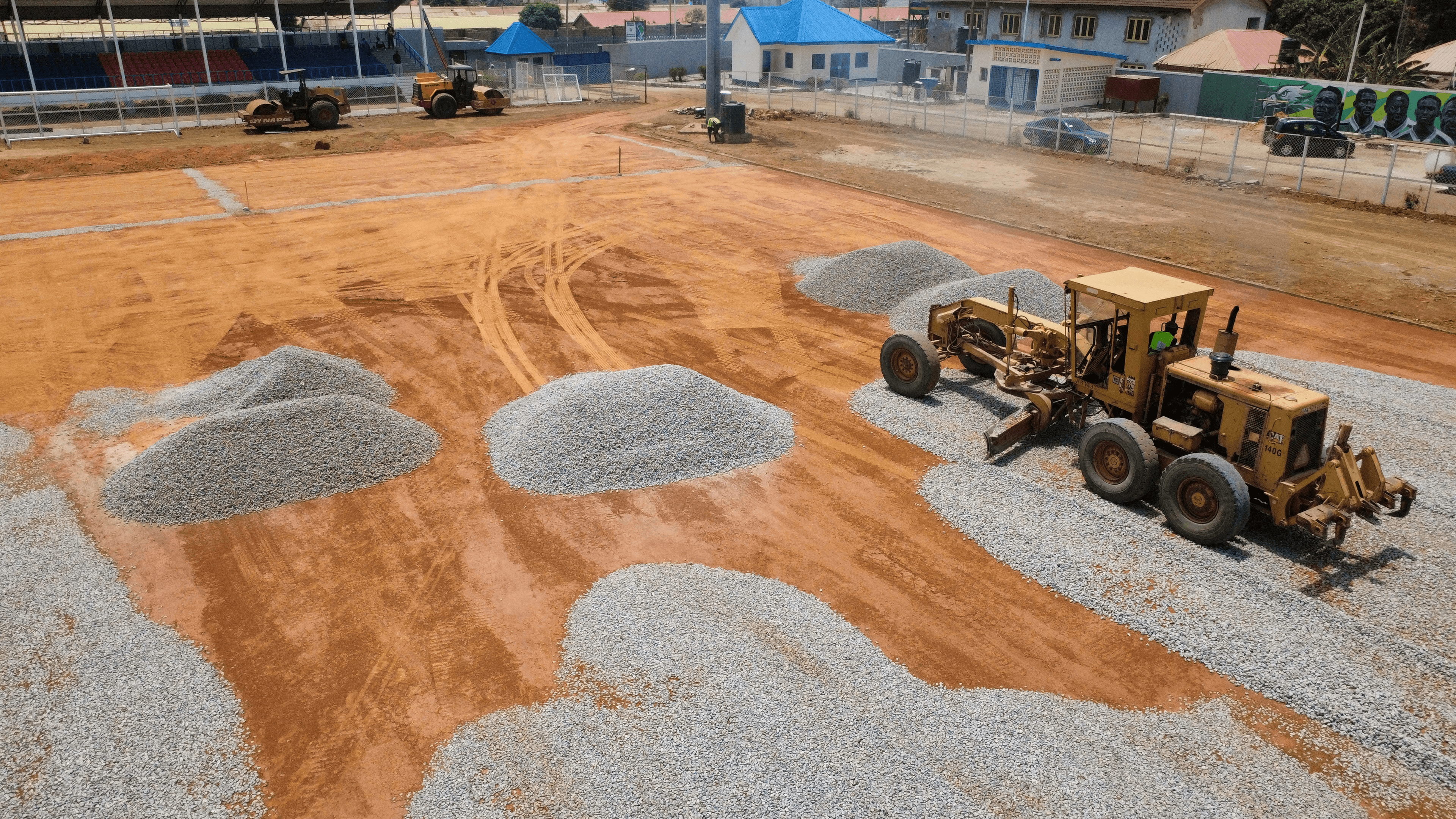 Gravel and earthworks on site