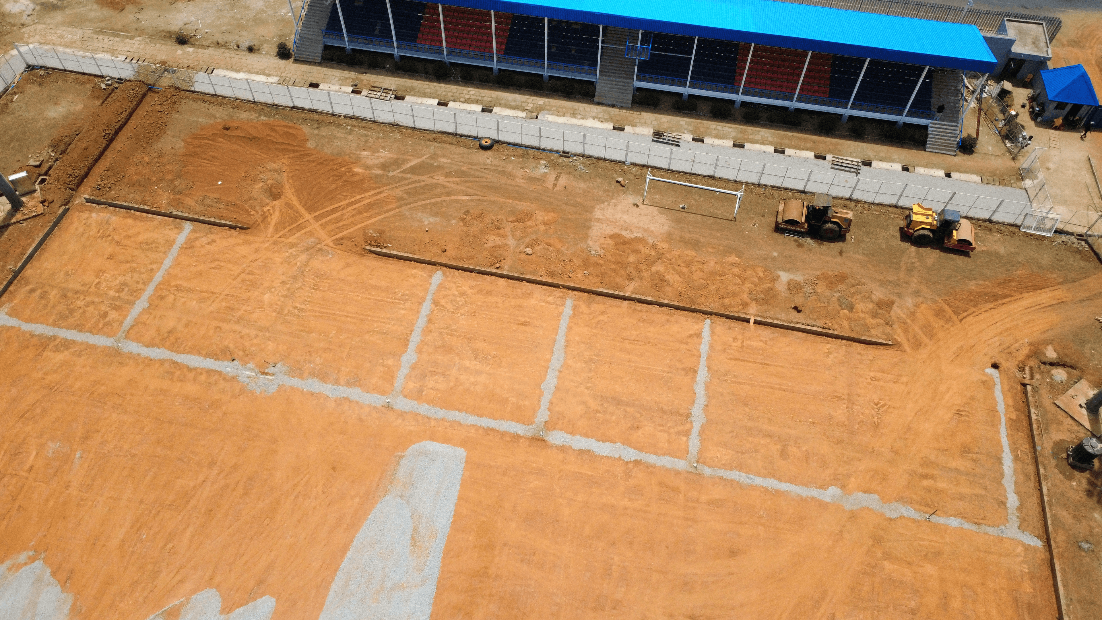 Marked pitch under construction