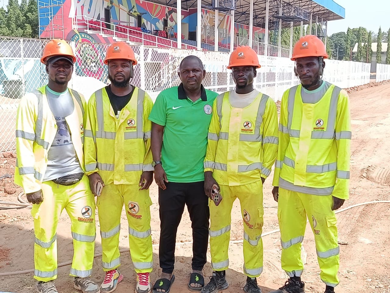 Construction workers in safety gear