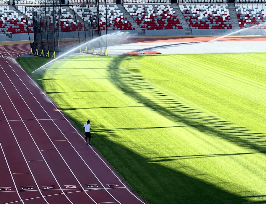 Aerial stadium track